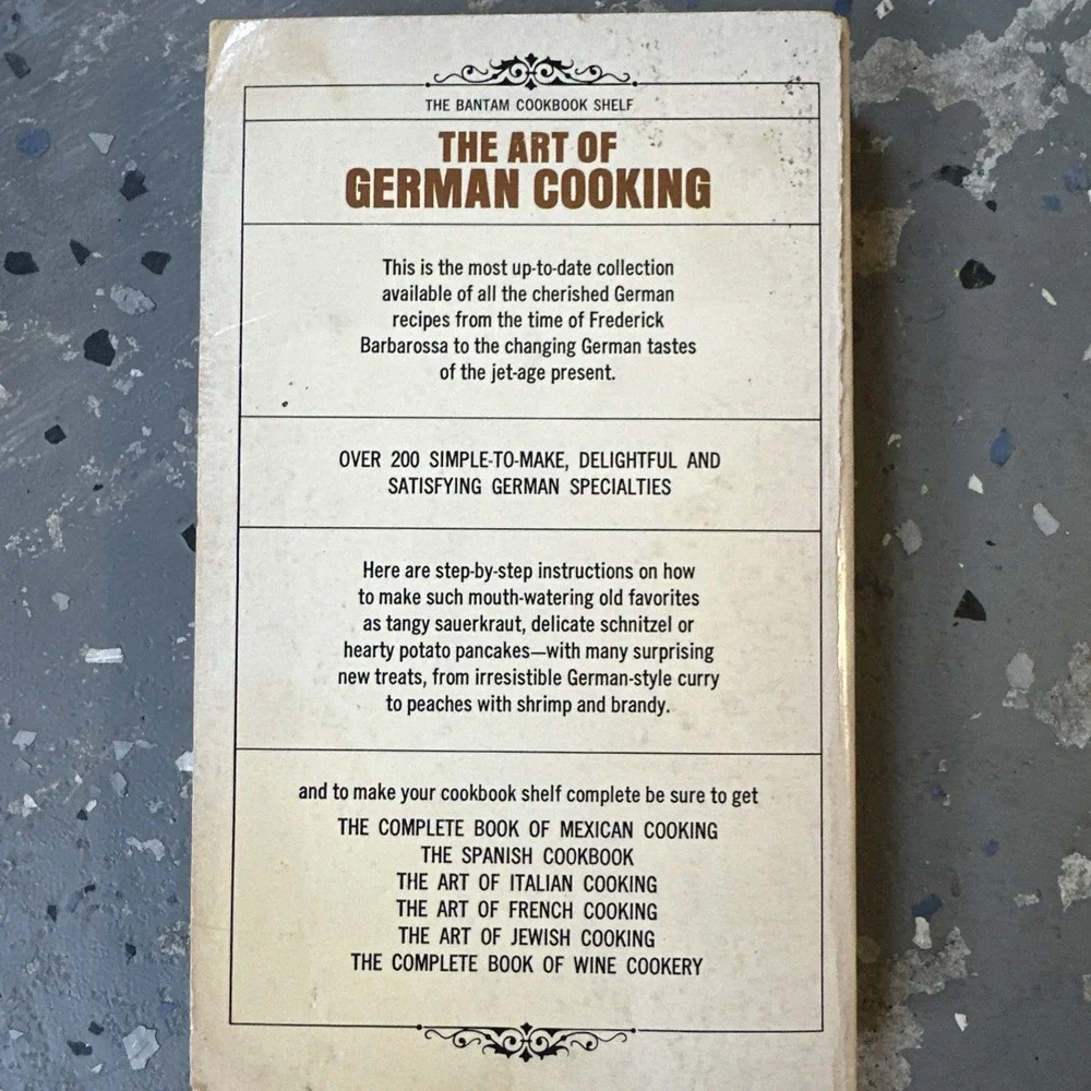 The Art of German Cooking 1969 Cookbook - Paperback *GOOD* VTG Condition